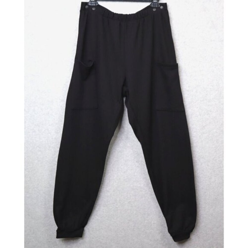 Slick Chicks Accessible Fitted Lounge Joggers‎ Womens Large Black Button Front